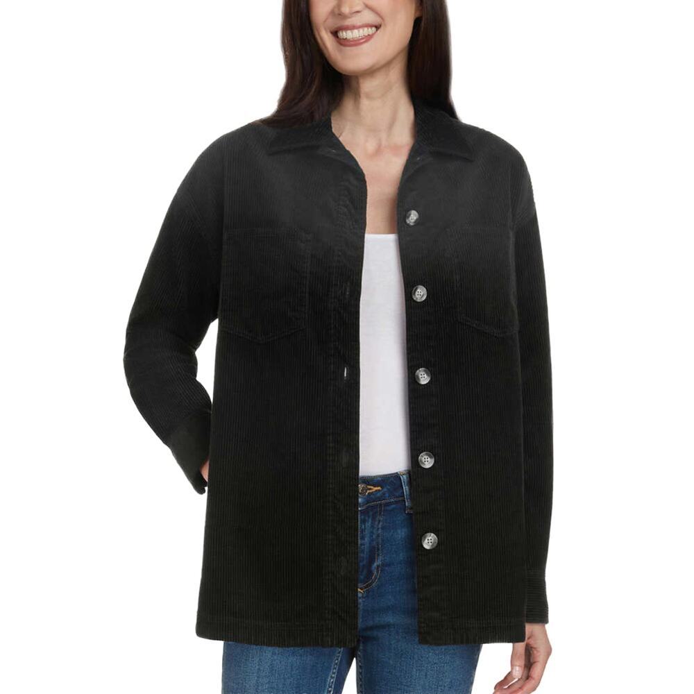 NWT Matty M Women's Corduroy Cotton Blend Relaxed Fit Button Up Shirt Jacket